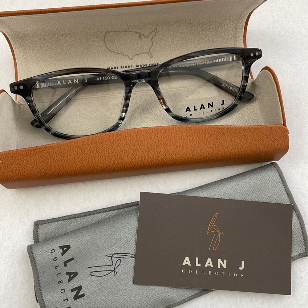 NWT Alan J Glasses AJ-150 with Case and Lens Cloth - Picture 1 of 9